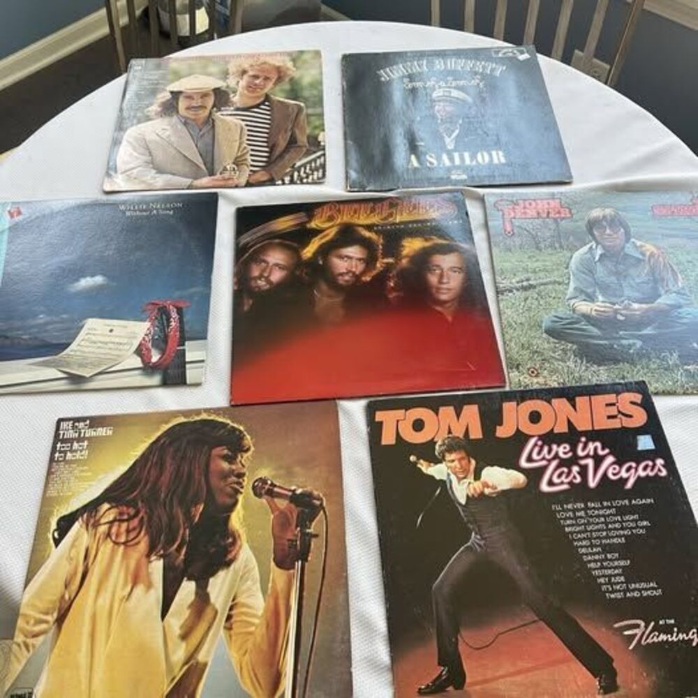 7 Mixed Vintage LP Record Lot 70s Pop Country Rock Vinyl Albums Bundle